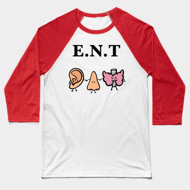 Ear nose and throat ent doctor funny art Baseball T-Shirt by Mermaidssparkle